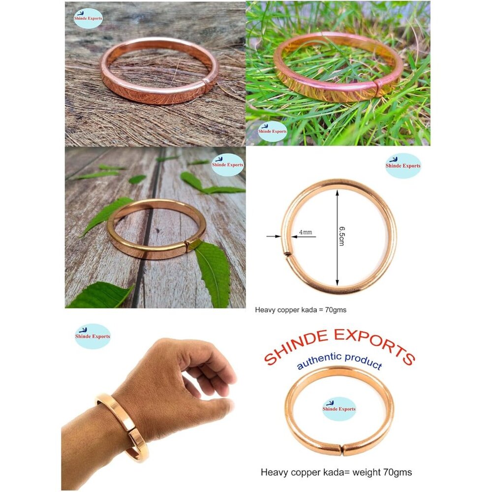 Solid Copper Kada For Stylish Wellness - Sleek, H… - image 2